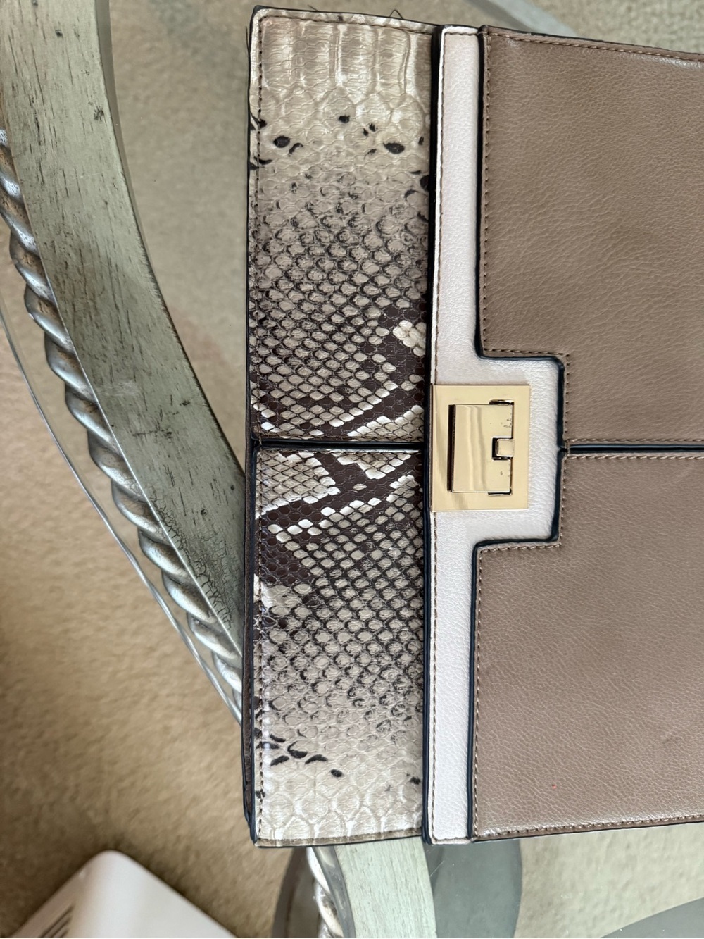 Melie Bianco Snakeskin Crossbody Bag - Picture 4 of 5